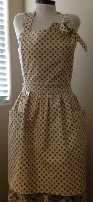 Yellow and Blue Floral Pattern Sunshine Polka Dot Full Apron - image2